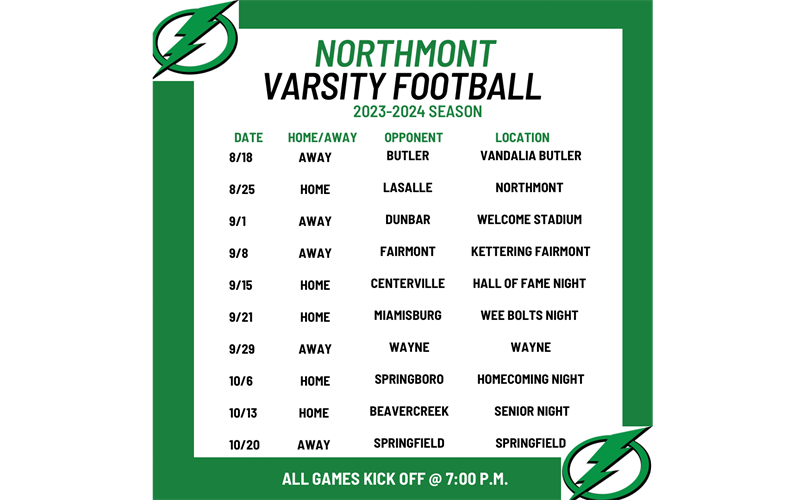 2023 Varsity Schedule